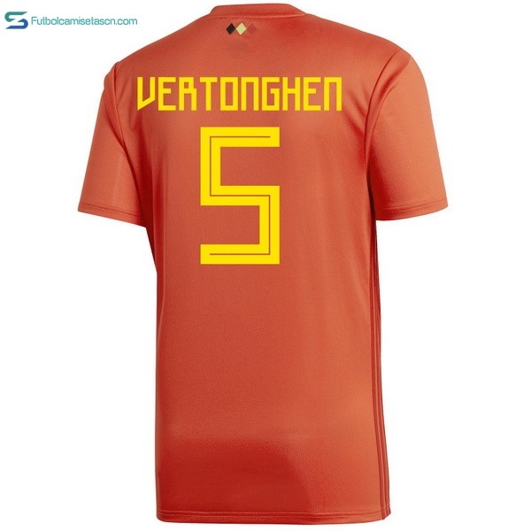 Camiseta Belgica 1ª Vertonghen 2018 Rojo